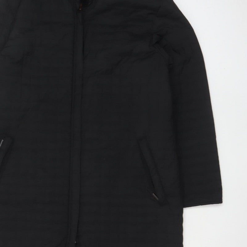 Dannimac Women’s Black M Long Puffer Coat Quilted Zip