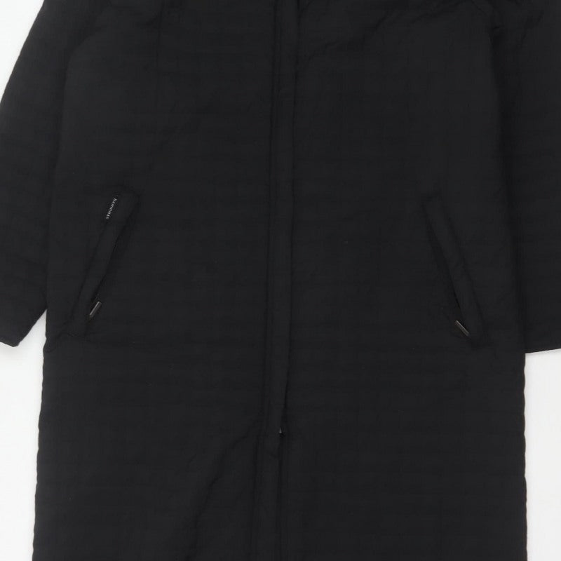 Dannimac Women’s Black M Long Puffer Coat Quilted Zip