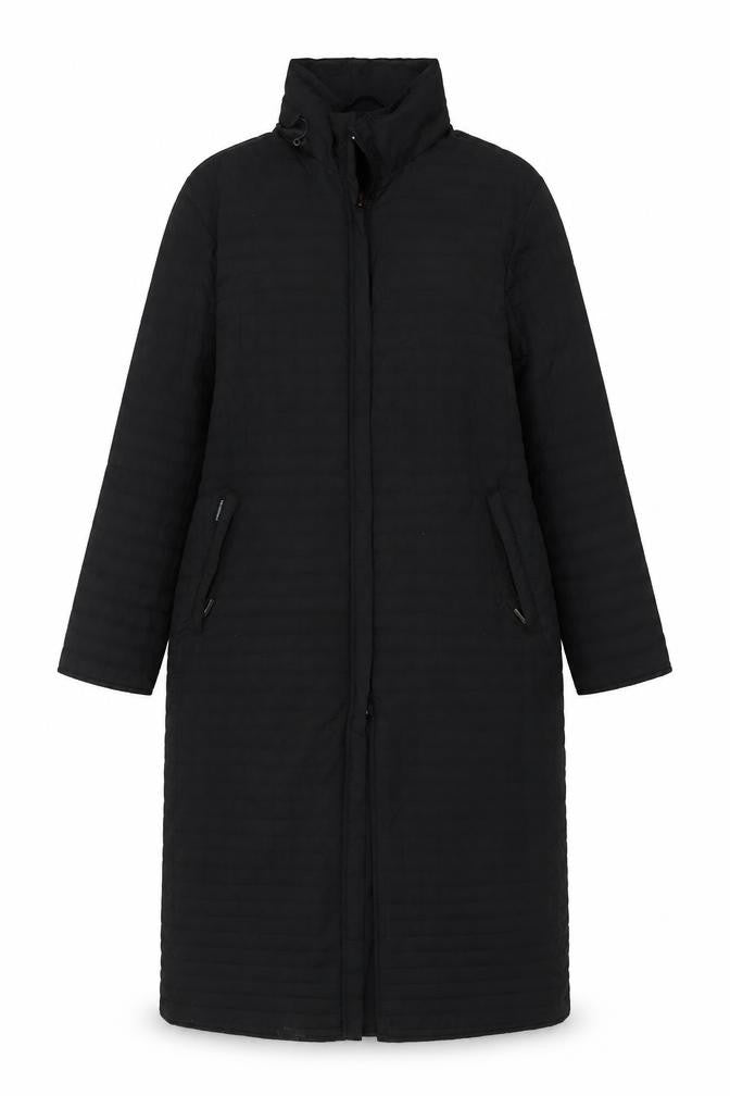 Dannimac Women’s Black M Long Puffer Coat Quilted Zip