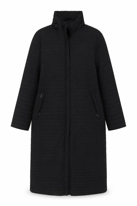 Dannimac Women’s Black M Long Puffer Coat Quilted Zip