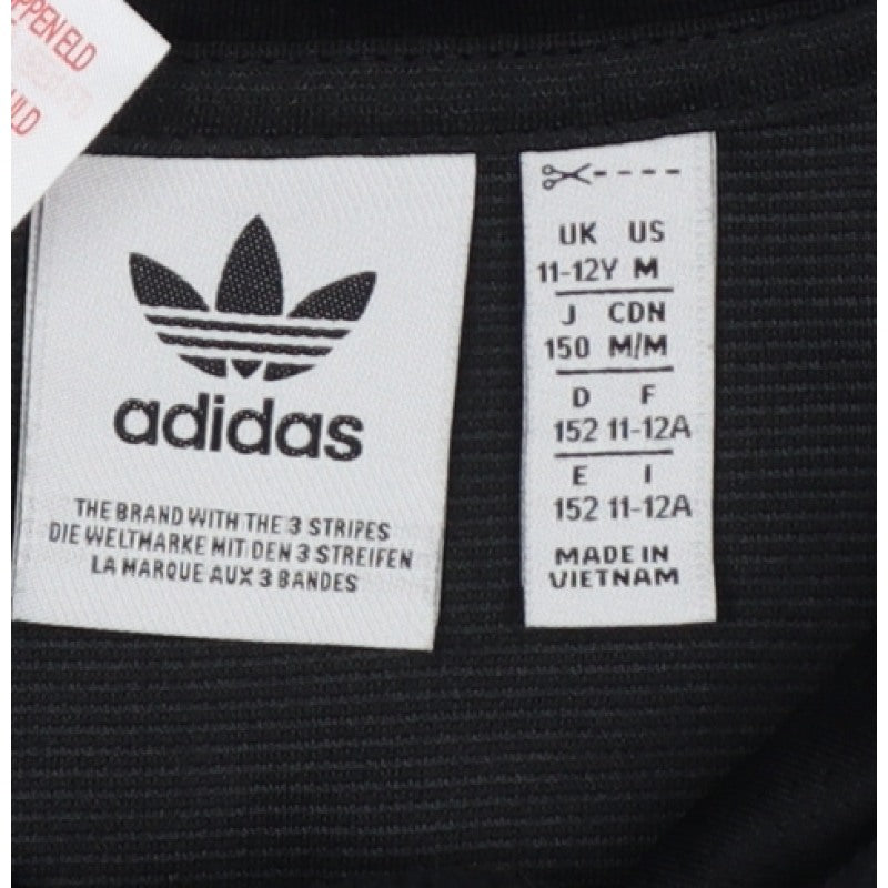 Adidas Boys Black 11-12 Years Pullover Hoodie Logo Fleece