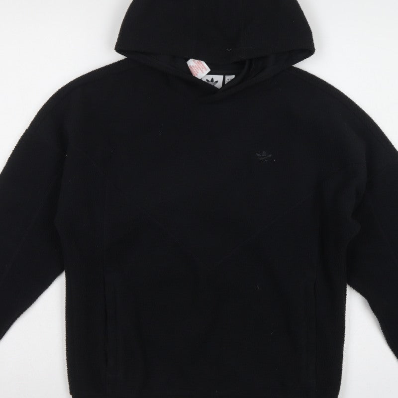 Adidas Boys Black 11-12 Years Pullover Hoodie Logo Fleece