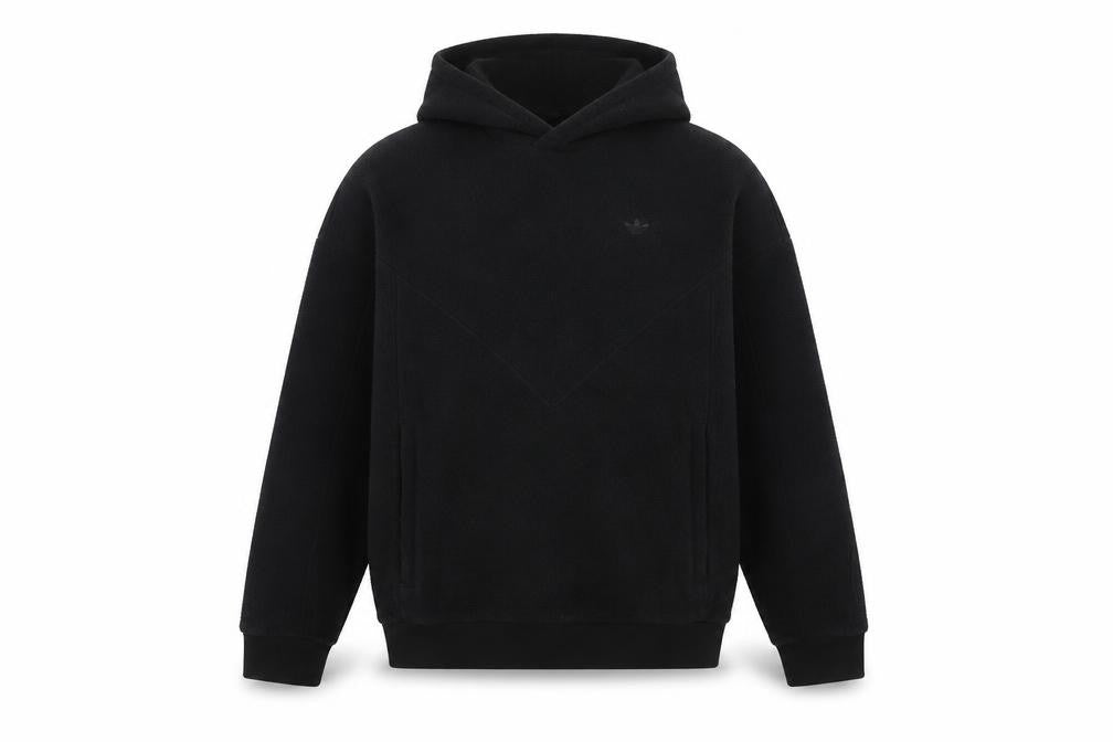 Adidas Boys Black 11-12 Years Pullover Hoodie Logo Fleece