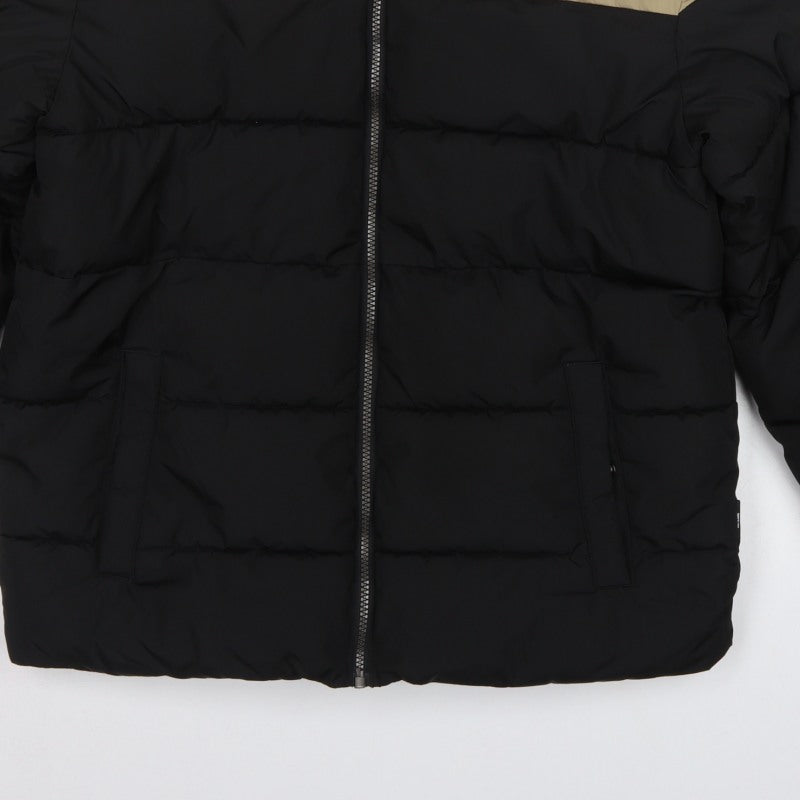 Only & Sons Men’s Black Beige M Puffer Jacket Quilted Stand-Up Collar