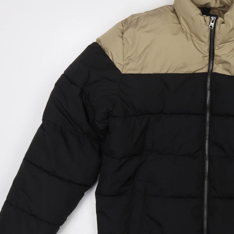 Only & Sons Men’s Black Beige M Puffer Jacket Quilted Stand-Up Collar