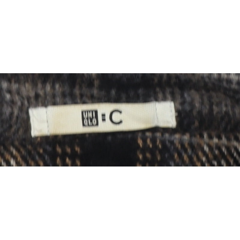 Uniqlo Women’s S Beige Grey Plaid Wool Blend Button Jacket