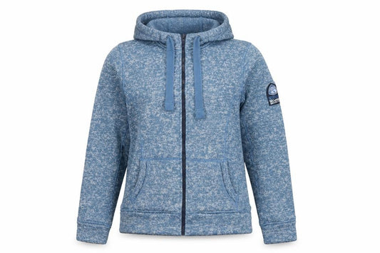 Superdry Women Blue UK 10 Storm Colour Pop Zip Hooded Fleece Jacket