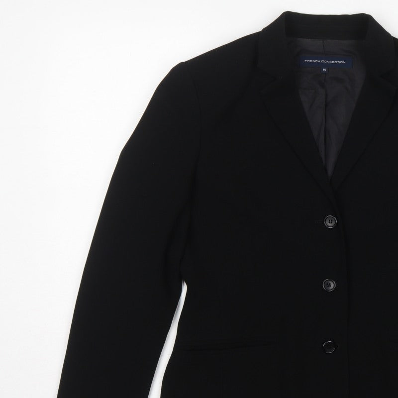 French Connection Women’s Black Size 14 Tailored 3 Button Suit Jacket