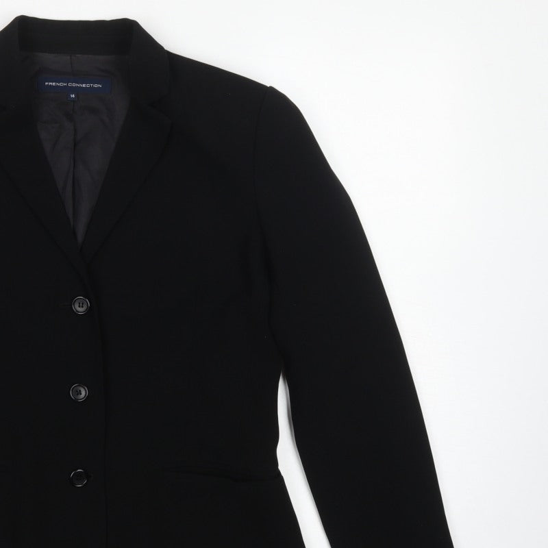 French Connection Women’s Black Size 14 Tailored 3 Button Suit Jacket