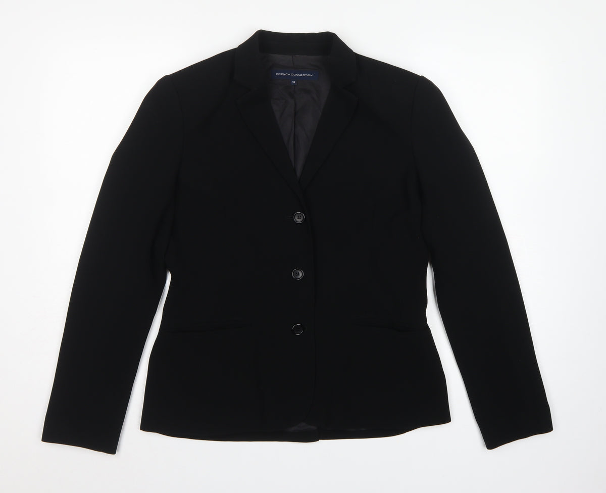 French Connection Women’s Black Size 14 Tailored 3 Button Suit Jacket