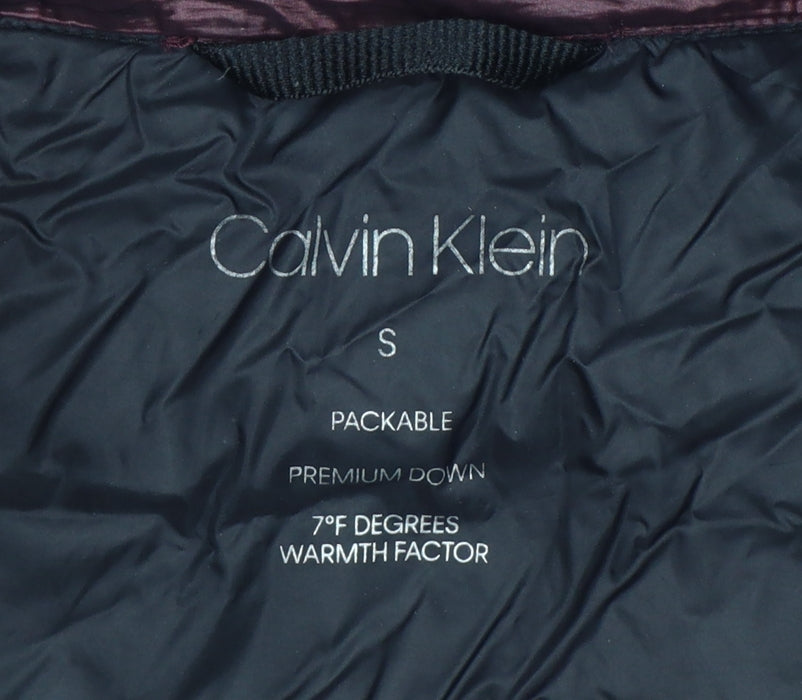 Calvin Klein Men’s Red S Packable Premium Down Hooded Puffer Jacket