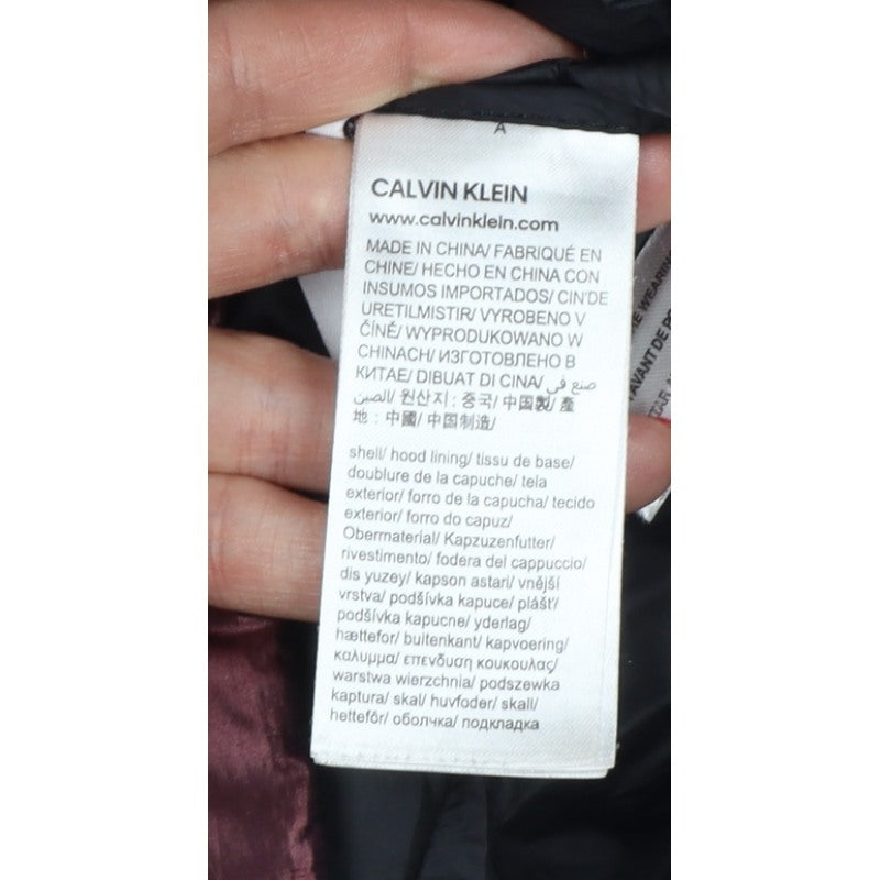 Calvin Klein Men’s Red S Packable Premium Down Hooded Puffer Jacket