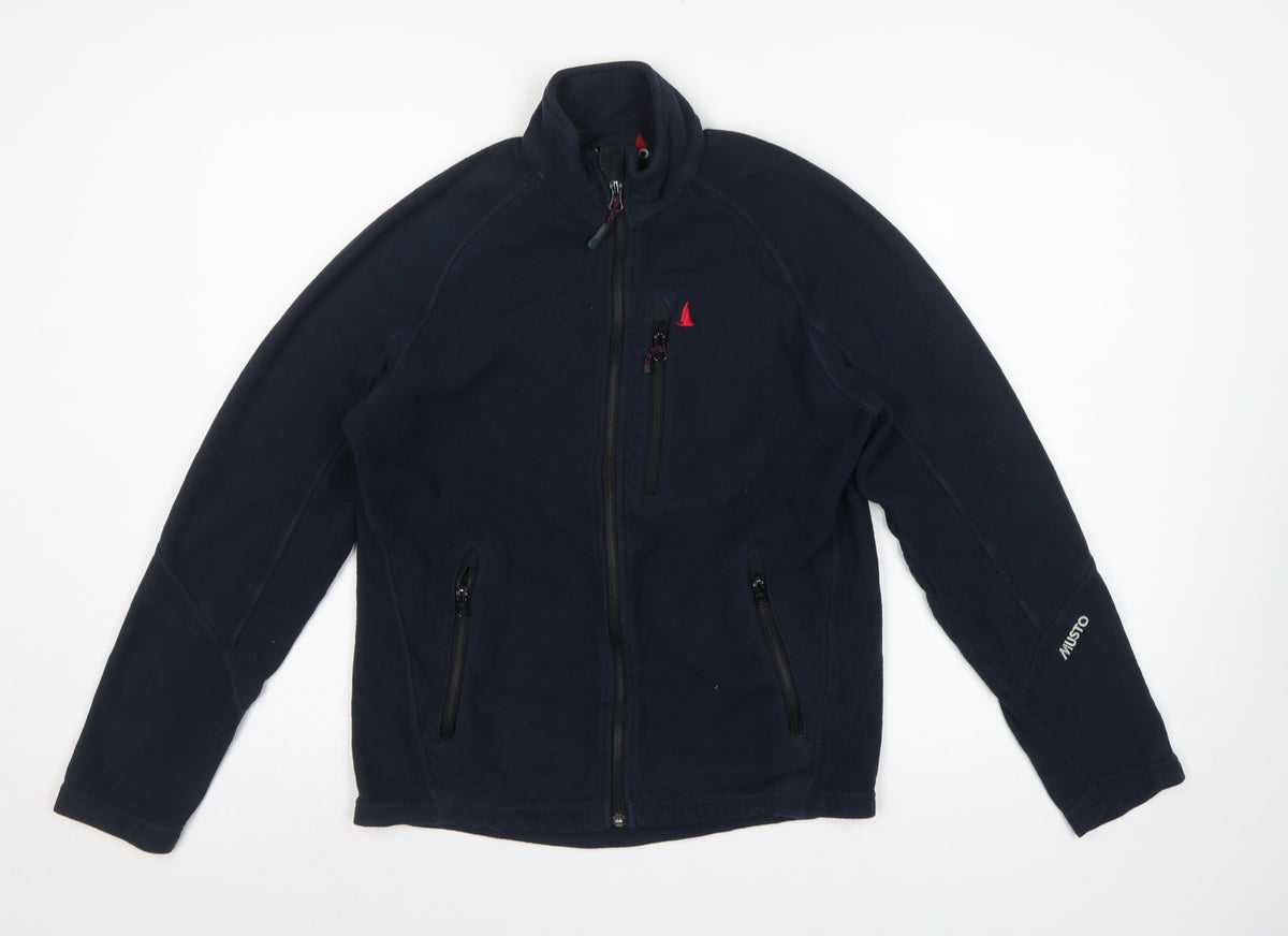 Musto Men's Blue S Fleece Full Zip Nautical Jacket Pockets