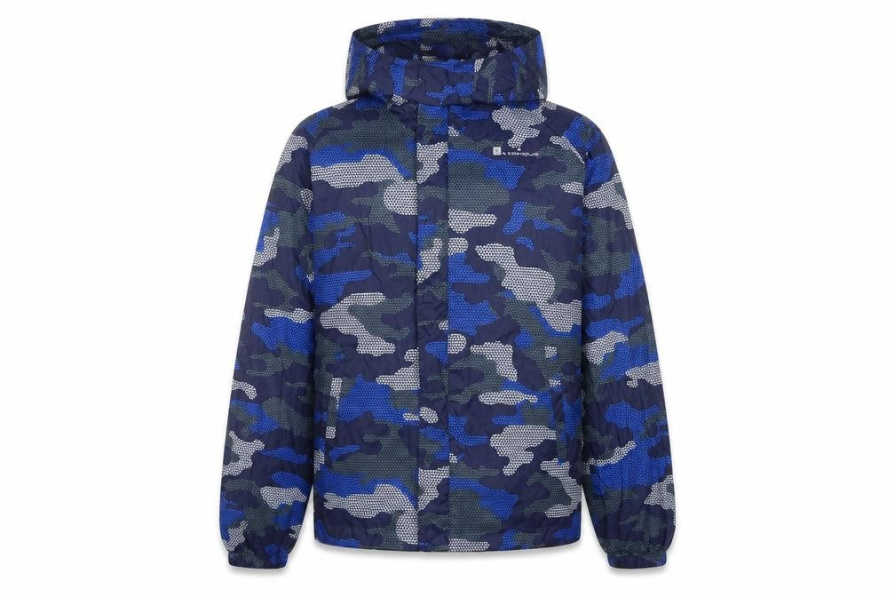 Mountain Warehouse Boys Blue Camo Hooded Rain Jacket Age 13