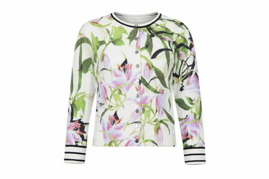 Karen Millen Women Multicoloured XS Floral Button Cardigan Long Sleeve
