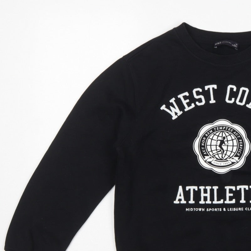 Marks & Spencer Women’s Black Size 18 West Coast Athletic Sweatshirt