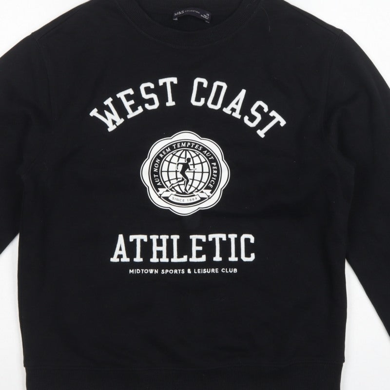 Marks & Spencer Women’s Black Size 18 West Coast Athletic Sweatshirt
