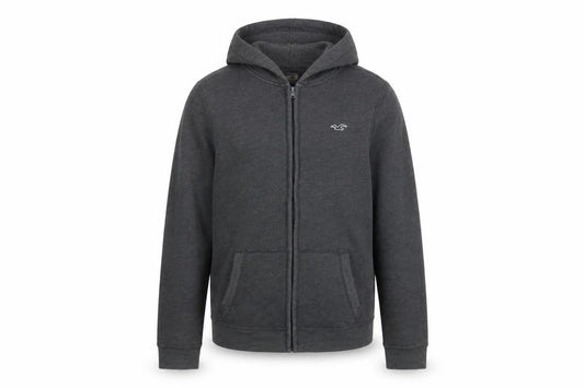 Hollister Teens Grey XL Full Zip Hooded Fleece Logo Hoodie