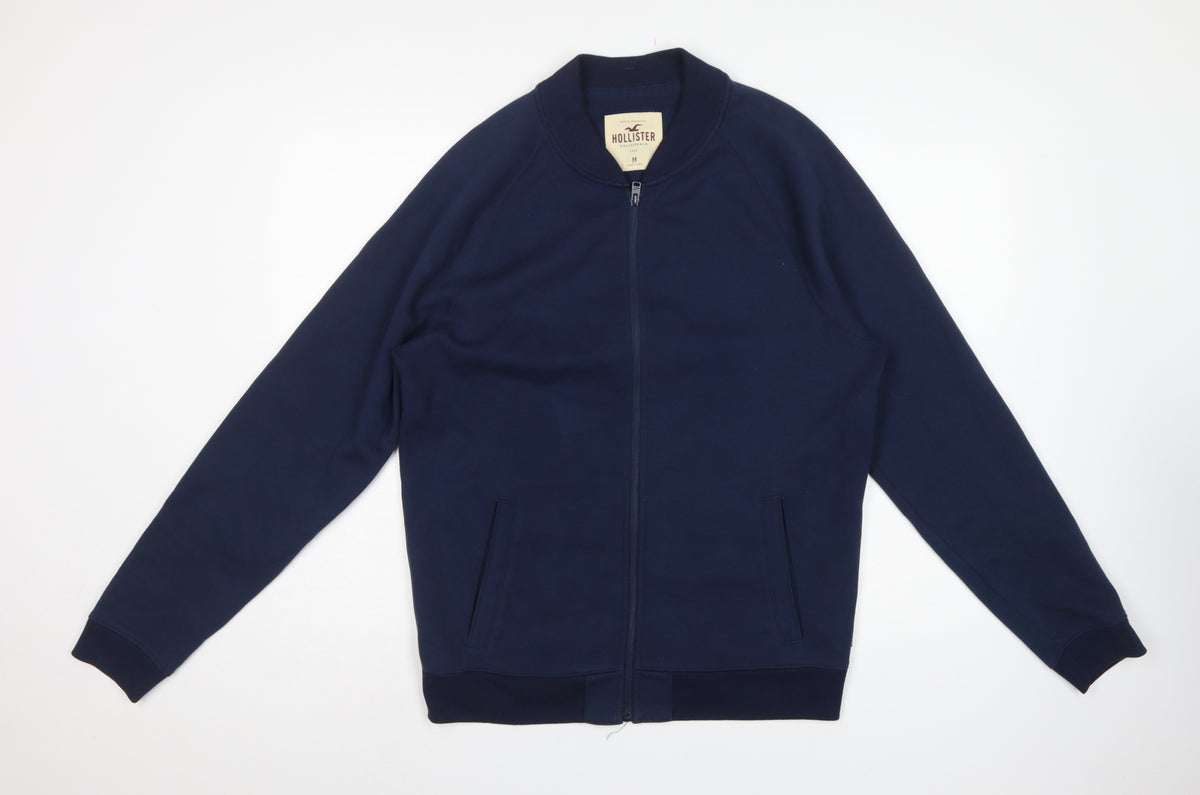 Hollister Men's Blue M Full Zip Sweatshirt High Neck Pockets