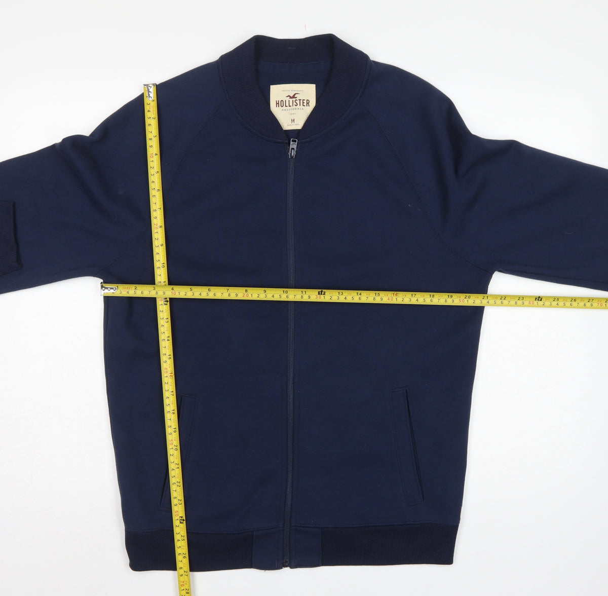 Hollister Men's Blue M Full Zip Sweatshirt High Neck Pockets
