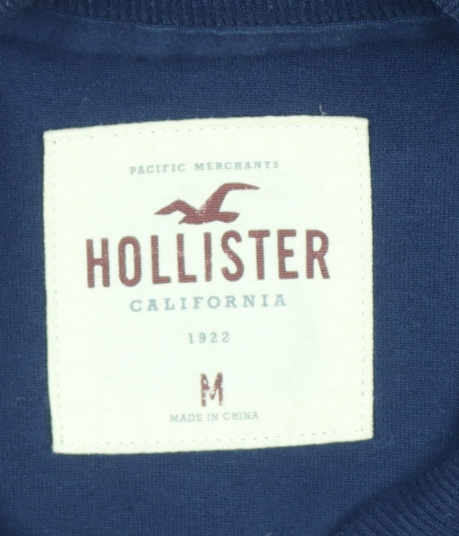 Hollister Men's Blue M Full Zip Sweatshirt High Neck Pockets