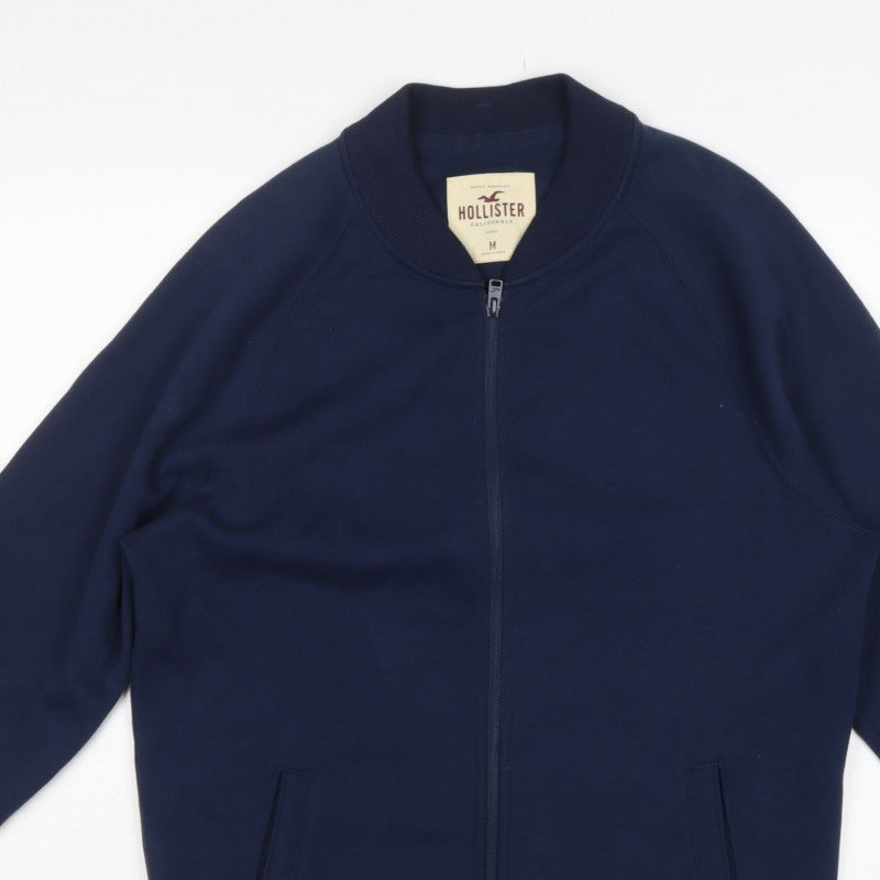 Hollister Men's Blue M Full Zip Sweatshirt High Neck Pockets