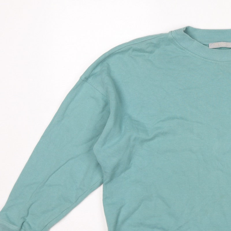 Betty & Co Women Green UK 12 Logo Crew Neck Pullover Sweatshirt