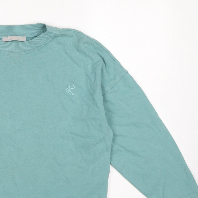 Betty & Co Women Green UK 12 Logo Crew Neck Pullover Sweatshirt