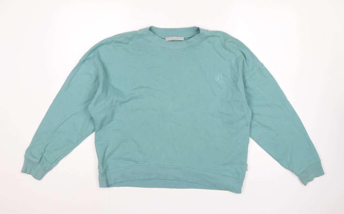 Betty & Co Women Green UK 12 Logo Crew Neck Pullover Sweatshirt