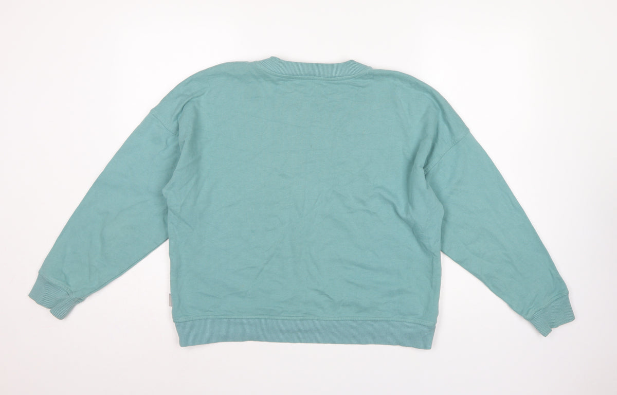 Betty & Co Women Green UK 12 Logo Crew Neck Pullover Sweatshirt