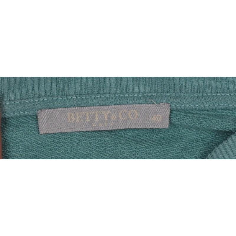 Betty & Co Women Green UK 12 Logo Crew Neck Pullover Sweatshirt