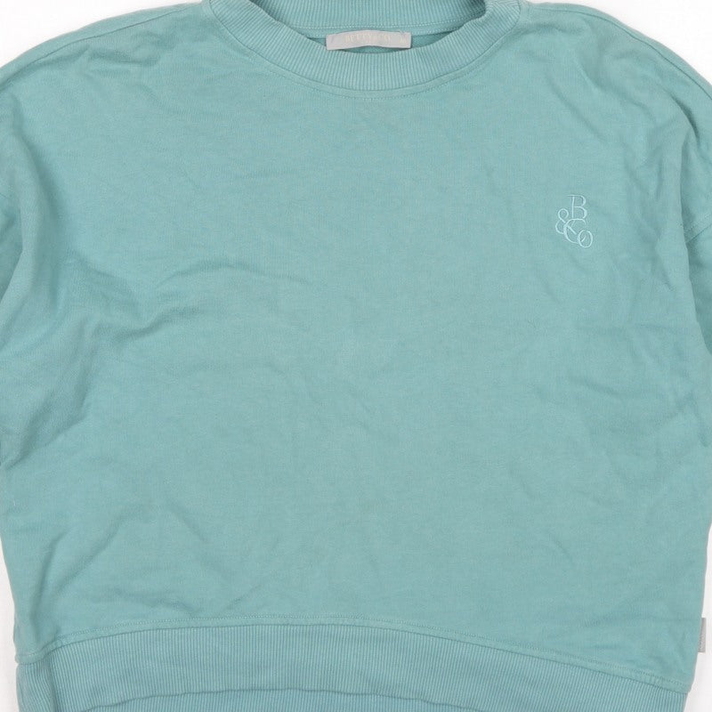 Betty & Co Women Green UK 12 Logo Crew Neck Pullover Sweatshirt