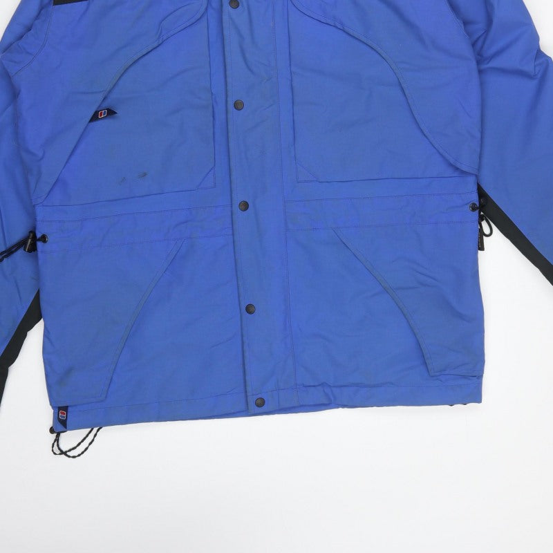 Berghaus Men Blue Black M Gore-Tex Hooded Waterproof Rain Jacket