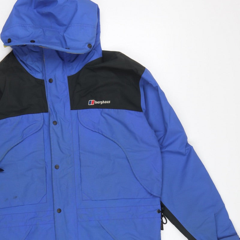 Berghaus Men Blue Black M Gore-Tex Hooded Waterproof Rain Jacket