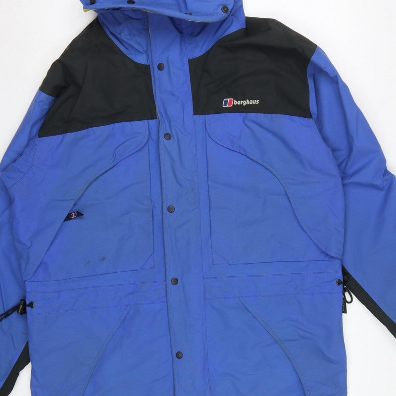 Berghaus Men Blue Black M Gore-Tex Hooded Waterproof Rain Jacket