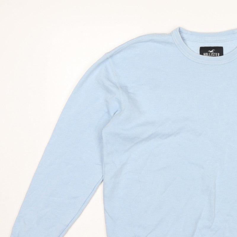 Hollister Men’s Blue M Crew Neck Pullover Fleece Sweatshirt Logo