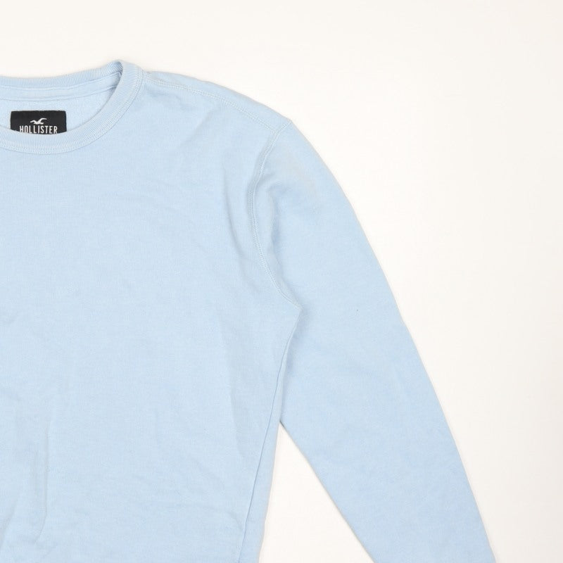 Hollister Men’s Blue M Crew Neck Pullover Fleece Sweatshirt Logo