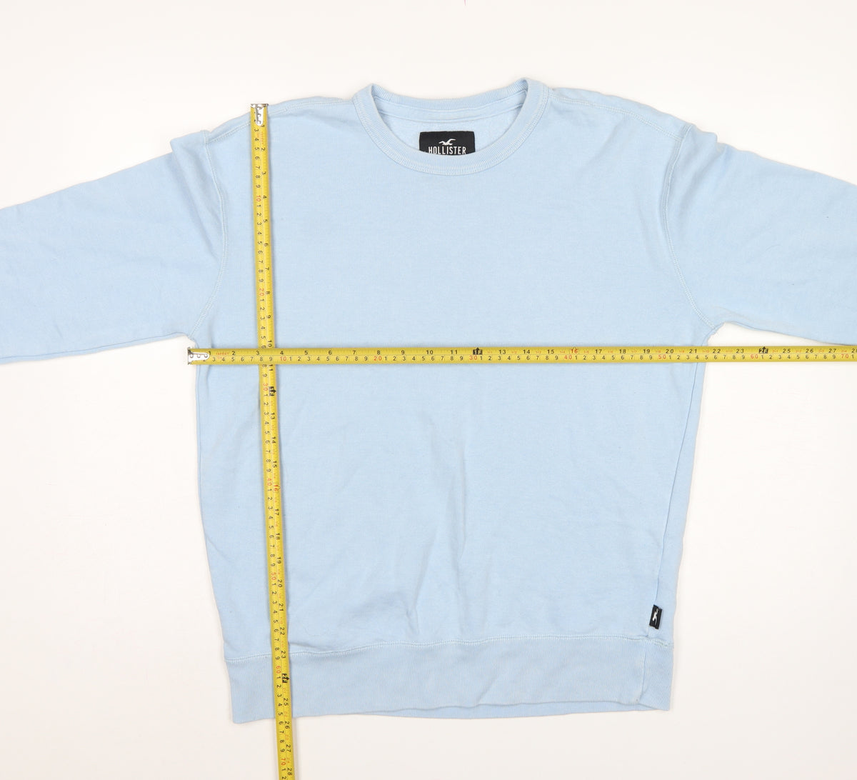 Hollister Men’s Blue M Crew Neck Pullover Fleece Sweatshirt Logo