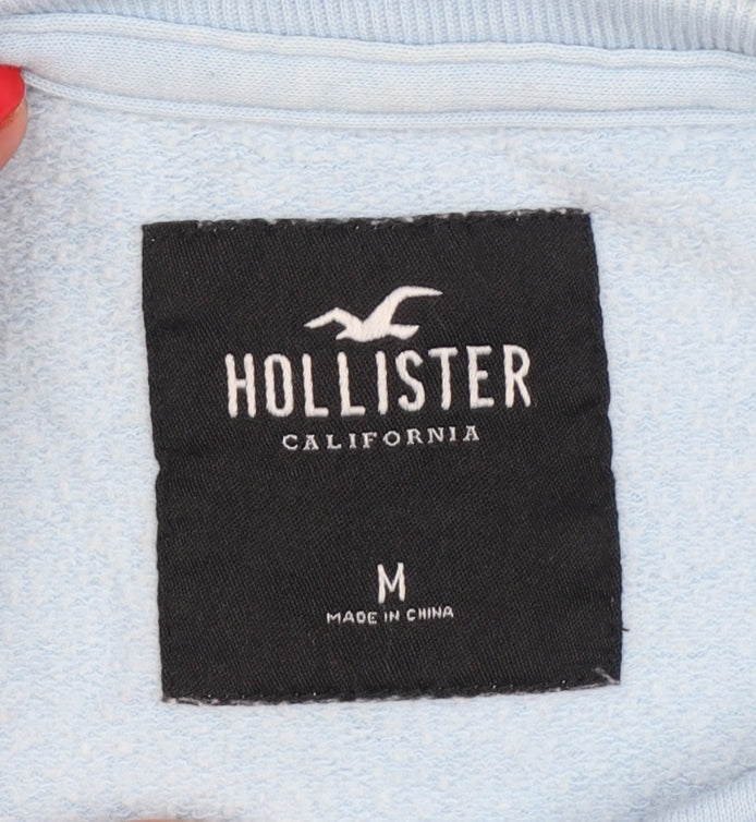 Hollister Men’s Blue M Crew Neck Pullover Fleece Sweatshirt Logo