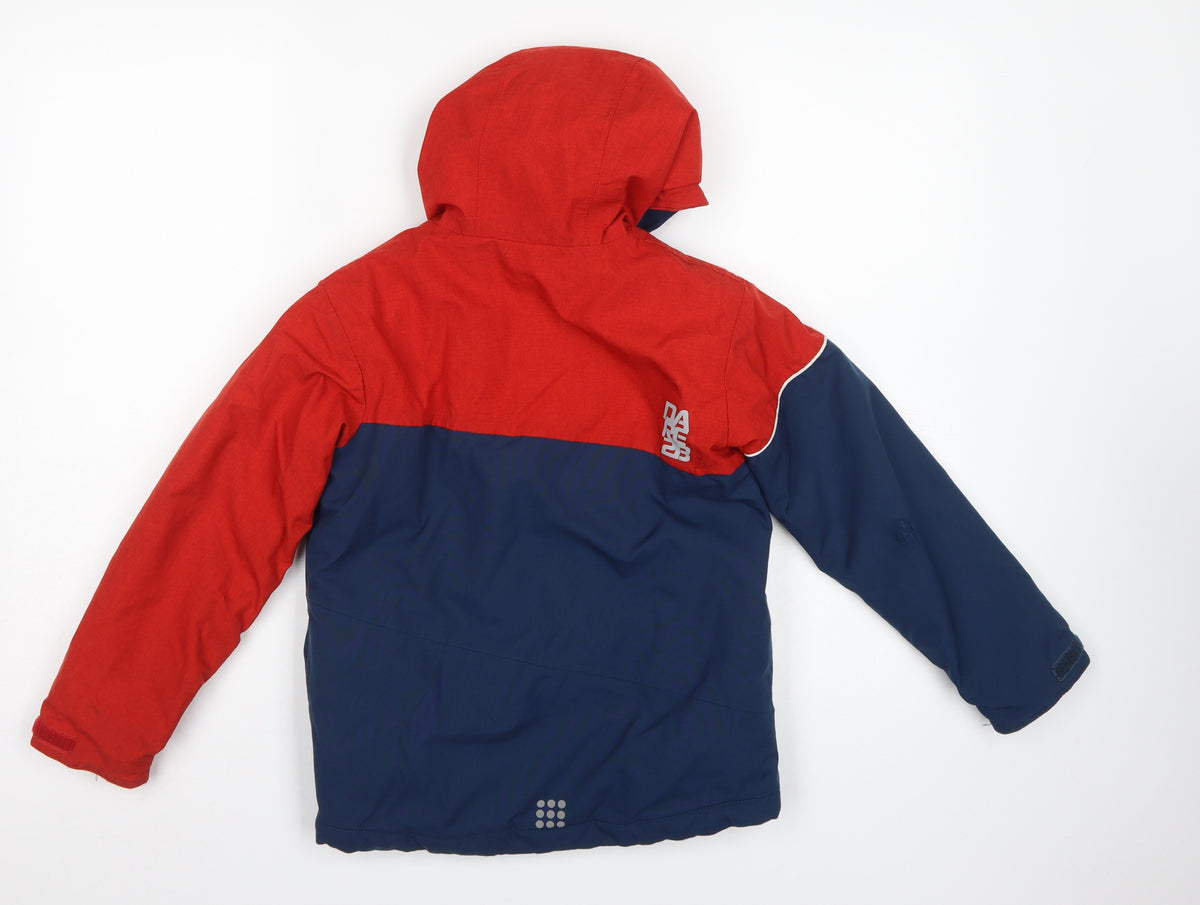Dare 2b Boys Red Blue 7-8 Years Ski Jacket Hooded Waterproof