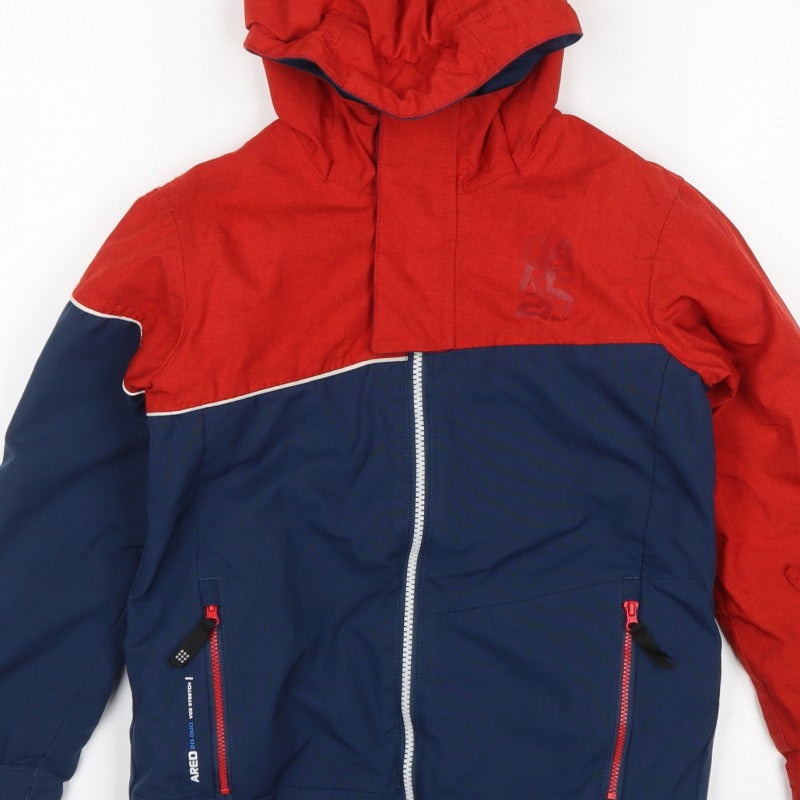 Dare 2b Boys Red Blue 7-8 Years Ski Jacket Hooded Waterproof