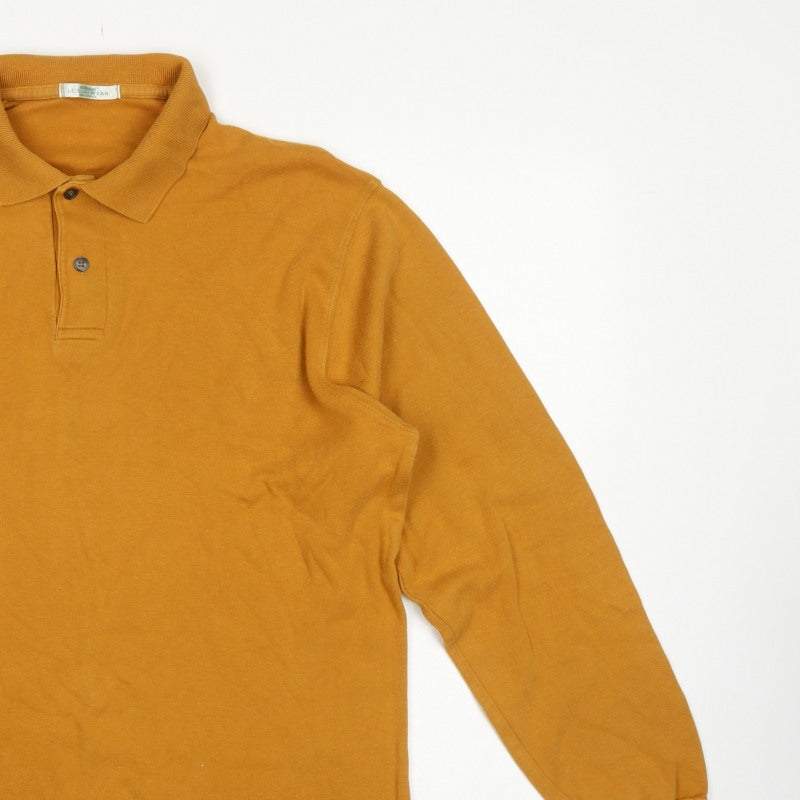 St Michael Men’s Caramel Brown Medium Long Sleeve Cotton Polo Shirt