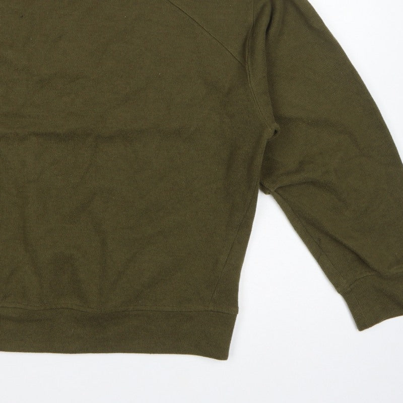 Next Women’s Green L Petite Ribbed Velour Raglan Sweatshirt