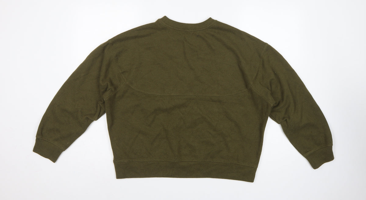 Next Women’s Green L Petite Ribbed Velour Raglan Sweatshirt