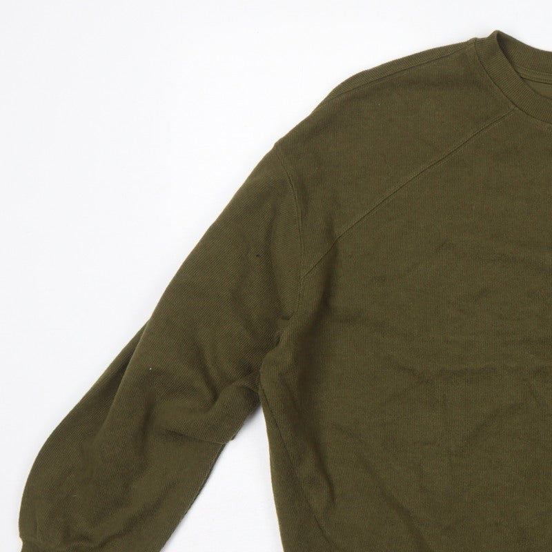 Next Women’s Green L Petite Ribbed Velour Raglan Sweatshirt