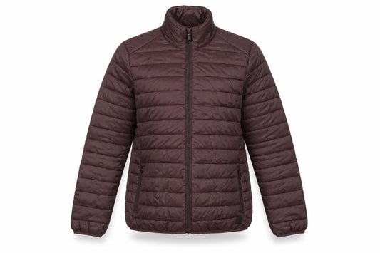Threadbare Women’s Brown L Quilted Puffer Jacket Full Zip