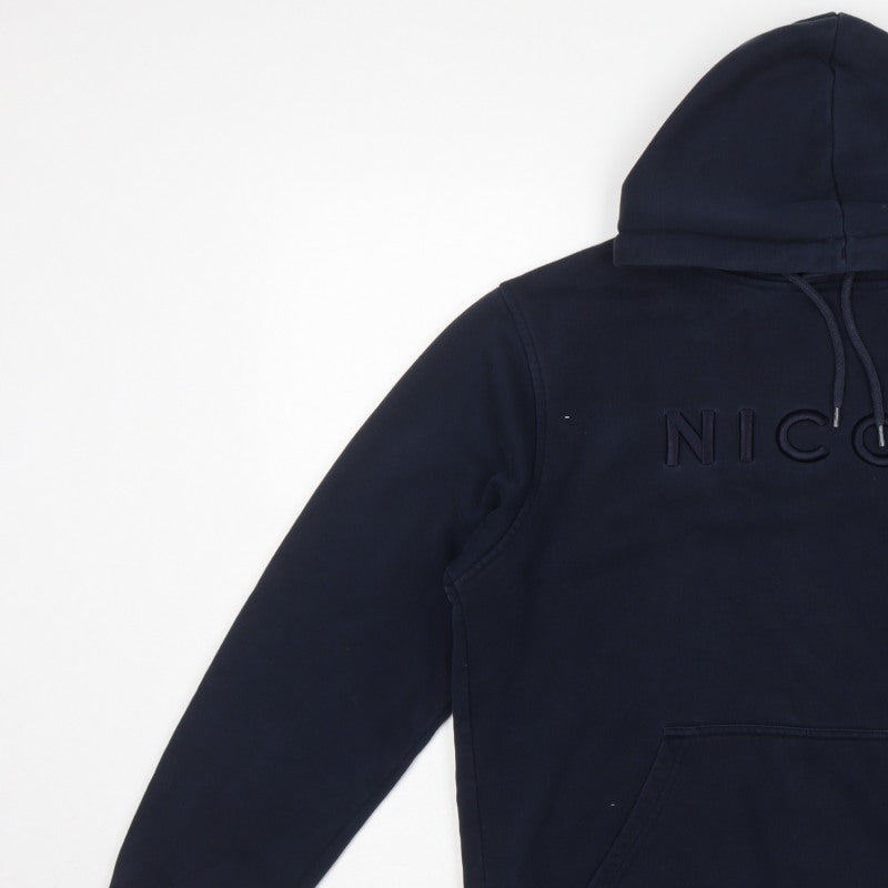Nicce Men’s Blue S Pullover Hoodie Embroidered Logo Pockets
