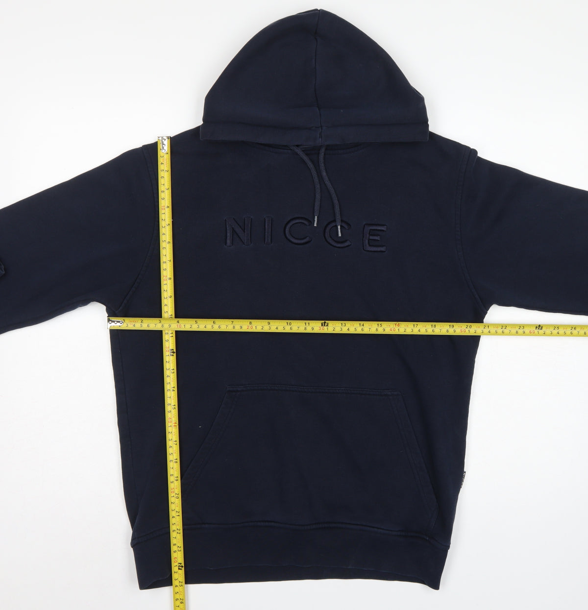Nicce Men’s Blue S Pullover Hoodie Embroidered Logo Pockets