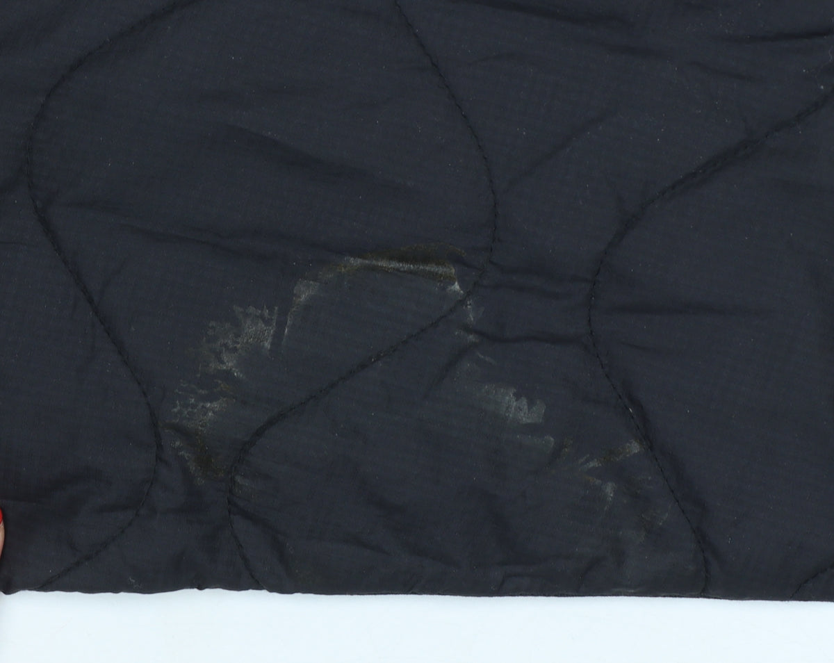 H&M Men's Black M Quilted Jacket Snap Front Pockets