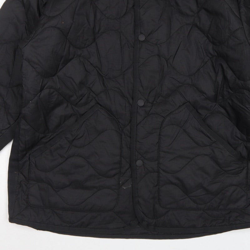 H&M Men's Black M Quilted Jacket Snap Front Pockets